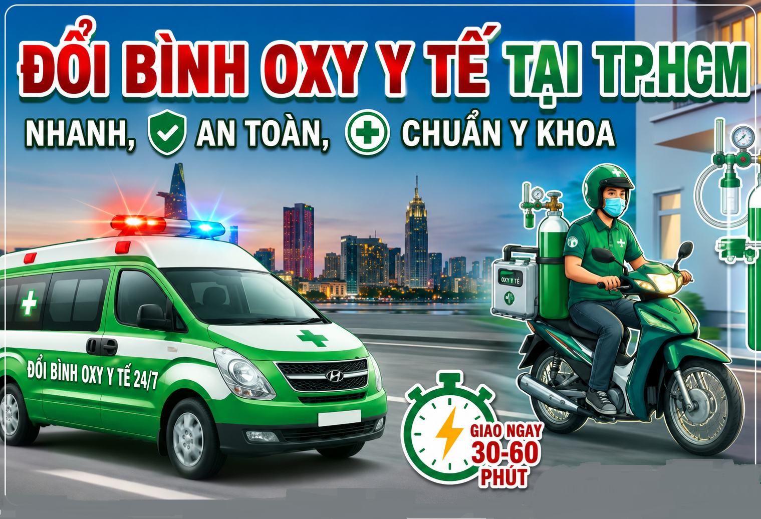 Đổi bình oxy y tế tận nơi giá tốt